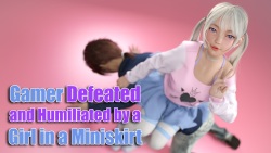 Gamer Defeated and Humiliated by a Girl in a Miniskirt