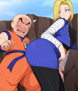 Krilln and Android 18’s First Meeting