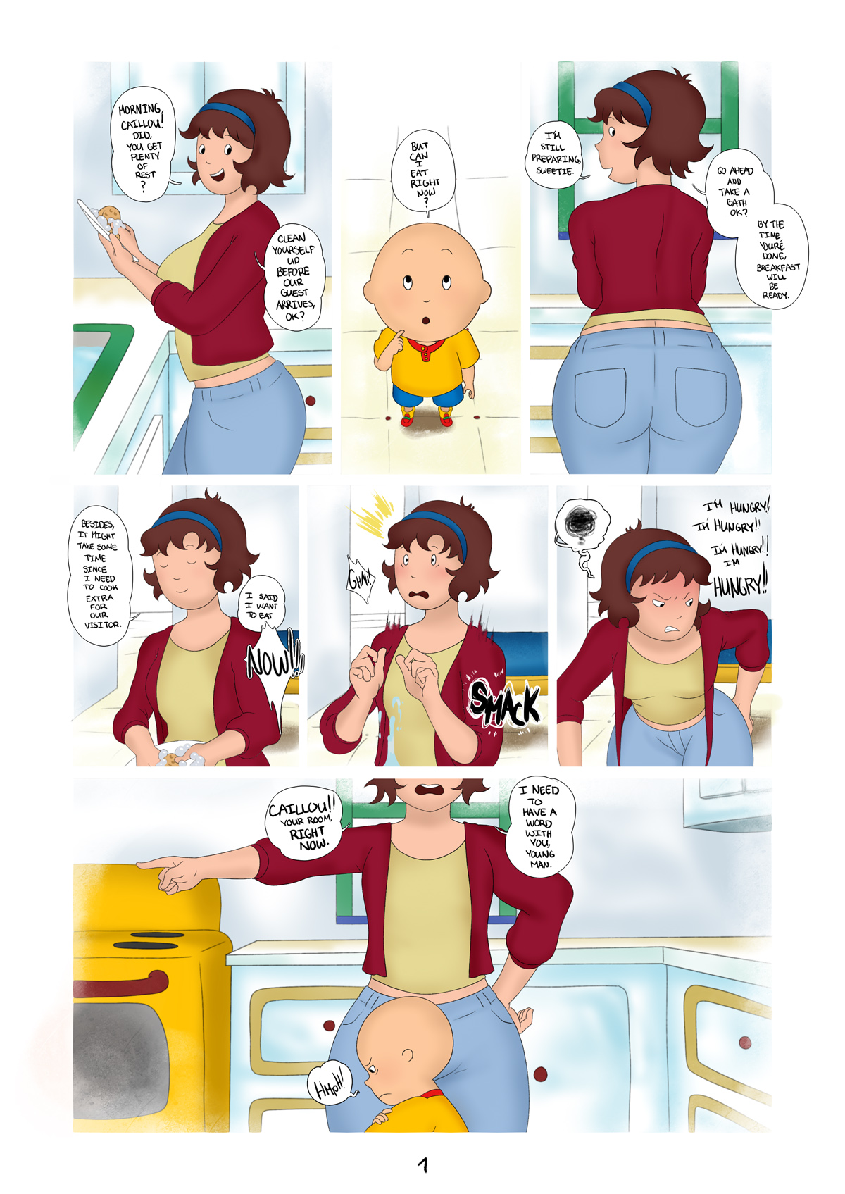 Caillou daddy isnt home right now porn